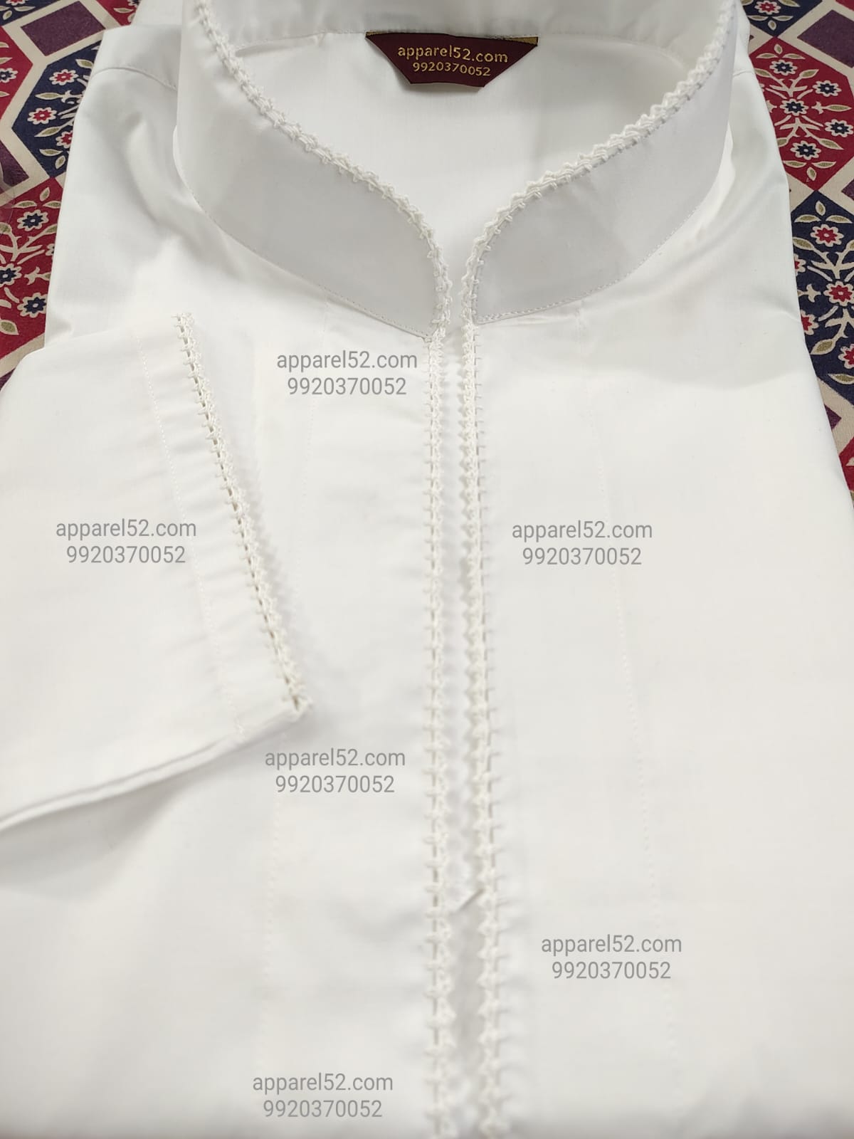  White Makkhi Soft Cotton Saya Kurta Izar